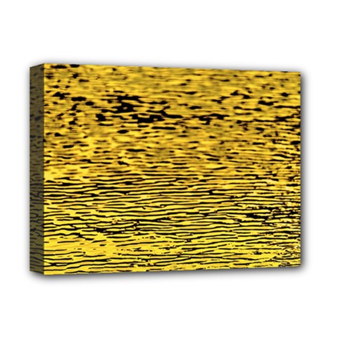 Yellow Waves Flow Series 2 Deluxe Canvas 16  X 12  (stretched)  by DimitriosArt