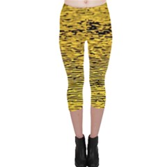 Yellow Waves Flow Series 2 Capri Leggings  by DimitriosArt