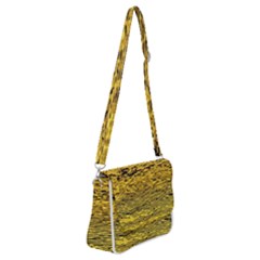 Yellow Waves Flow Series 2 Shoulder Bag With Back Zipper by DimitriosArt