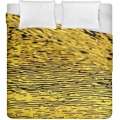 Yellow Waves Flow Series 2 Duvet Cover Double Side (king Size) by DimitriosArt