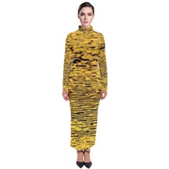 Yellow Waves Flow Series 2 Turtleneck Maxi Dress by DimitriosArt