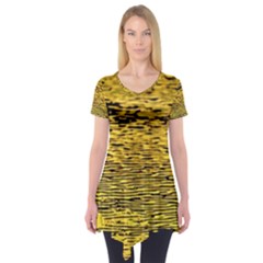 Yellow Waves Flow Series 2 Short Sleeve Tunic  by DimitriosArt