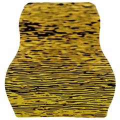 Yellow Waves Flow Series 2 Car Seat Velour Cushion  by DimitriosArt