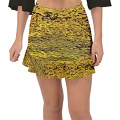 Yellow Waves Flow Series 2 Fishtail Mini Chiffon Skirt by DimitriosArt