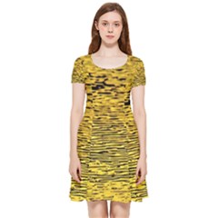 Yellow Waves Flow Series 2 Inside Out Cap Sleeve Dress by DimitriosArt