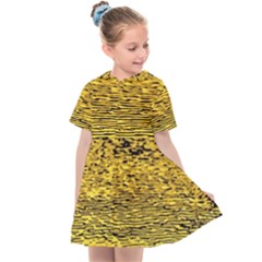 Yellow Waves Flow Series 2 Kids  Sailor Dress by DimitriosArt