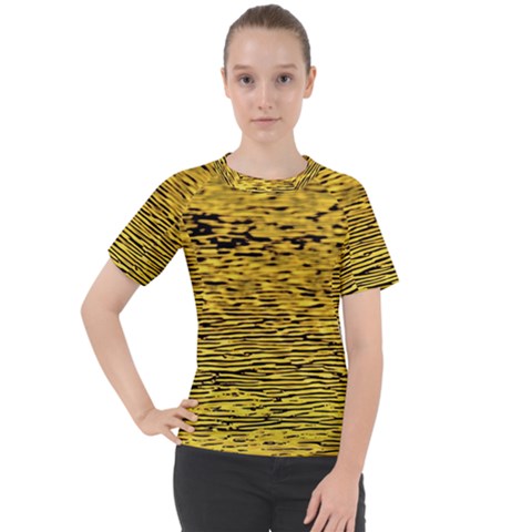 Yellow Waves Flow Series 2 Women s Sport Raglan Tee by DimitriosArt