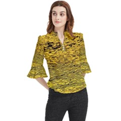 Yellow Waves Flow Series 2 Loose Horn Sleeve Chiffon Blouse