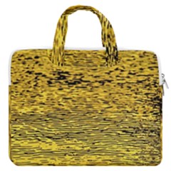 Yellow Waves Flow Series 2 Macbook Pro Double Pocket Laptop Bag (large) by DimitriosArt