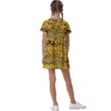 Yellow Waves Flow Series 2 Kids  Asymmetric Collar Dress View2