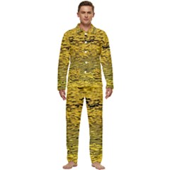 Yellow Waves Flow Series 2 Men s Long Sleeve Velvet Pocket Pajamas Set