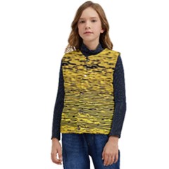 Yellow Waves Flow Series 2 Kid s Short Button Up Puffer Vest	