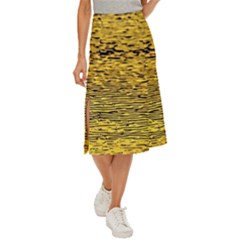 Yellow Waves Flow Series 2 Midi Panel Skirt