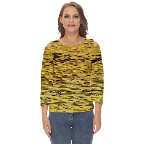 Yellow Waves Flow Series 2 Cut Out Wide Sleeve Top by DimitriosArt