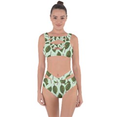 Green Leaves Bandaged Up Bikini Set  by Blush