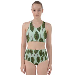 Green Leaves Racer Back Bikini Set by Blush