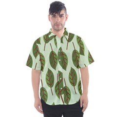 Green Leaves Men s Short Sleeve Shirt