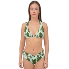 Green Leaves Double Strap Halter Bikini Set by Blush