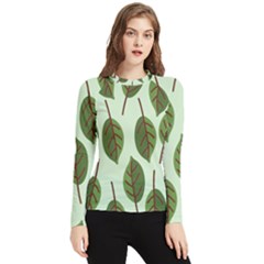 Green Leaves Women s Long Sleeve Rash Guard by Blush