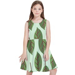 Green Leaves Kids  Skater Dress