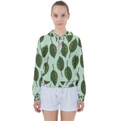 Green Leaves Women s Tie Up Sweat