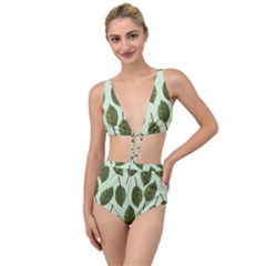 Green Leaves Tied Up Two Piece Swimsuit by Blush