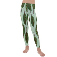 Green Leaves Kids  Lightweight Velour Leggings