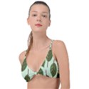 Green Leaves Knot Up Bikini Top View1