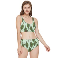 Green Leaves Frilly Bikini Set by Blush