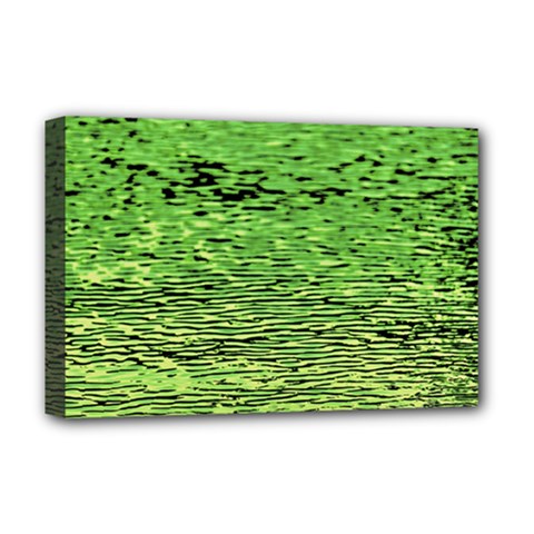 Green Waves Flow Series 2 Deluxe Canvas 18  X 12  (stretched) by DimitriosArt