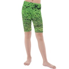 Green Waves Flow Series 2 Kids  Mid Length Swim Shorts by DimitriosArt