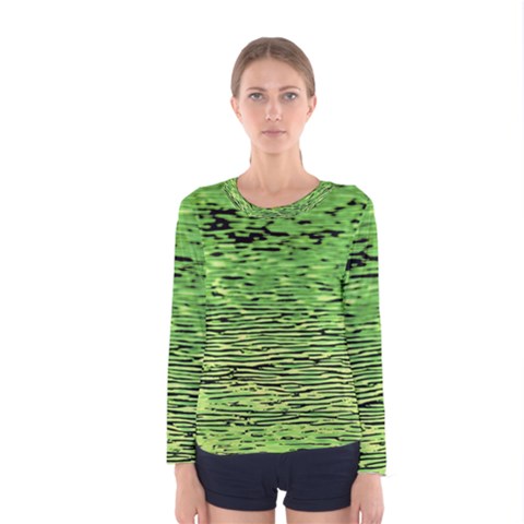 Green Waves Flow Series 2 Women s Long Sleeve Tee by DimitriosArt