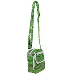 Green Waves Flow Series 2 Shoulder Strap Belt Bag by DimitriosArt