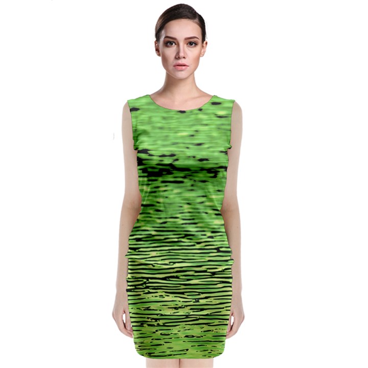 Green Waves Flow Series 2 Classic Sleeveless Midi Dress