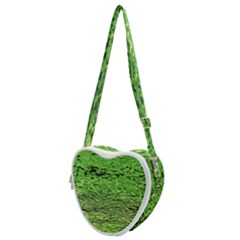 Green Waves Flow Series 2 Heart Shoulder Bag by DimitriosArt