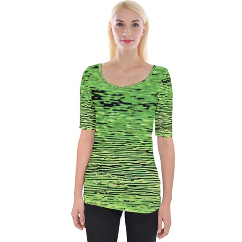 Green Waves Flow Series 2 Wide Neckline Tee by DimitriosArt