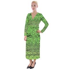 Green Waves Flow Series 2 Velvet Maxi Wrap Dress by DimitriosArt