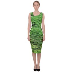 Green Waves Flow Series 2 Sleeveless Pencil Dress by DimitriosArt