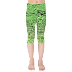 Green Waves Flow Series 2 Kids  Capri Leggings  by DimitriosArt