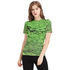 Green Waves Flow Series 2 Women s Short Sleeve Rash Guard by DimitriosArt