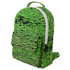 Green Waves Flow Series 2 Flap Pocket Backpack (small) by DimitriosArt