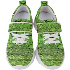 Green Waves Flow Series 2 Kids  Velcro Strap Shoes by DimitriosArt