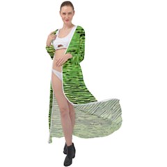 Green Waves Flow Series 2 Maxi Chiffon Beach Wrap by DimitriosArt