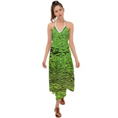 Green Waves Flow Series 2 Halter Tie Back Dress  by DimitriosArt