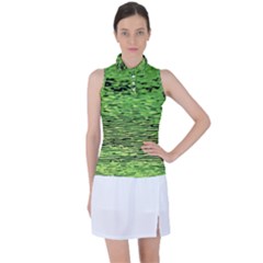 Green Waves Flow Series 2 Women s Sleeveless Polo Tee by DimitriosArt