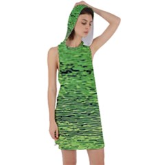 Green Waves Flow Series 2 Racer Back Hoodie Dress by DimitriosArt