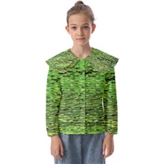 Green Waves Flow Series 2 Kids  Peter Pan Collar Blouse