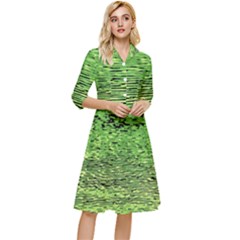 Green Waves Flow Series 2 Classy Knee Length Dress