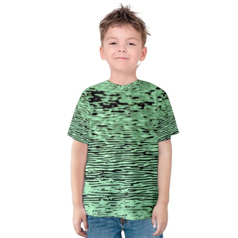 Blue Waves Flow Series 4 Kids  Cotton Tee by DimitriosArt