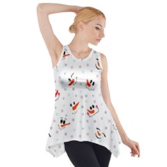 Cute Faces Of Snowmen Side Drop Tank Tunic by SychEva